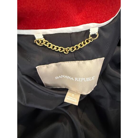 Banana Republic Military Inspired Wool Swing Pea Coat Red S - Picture 5 of 6